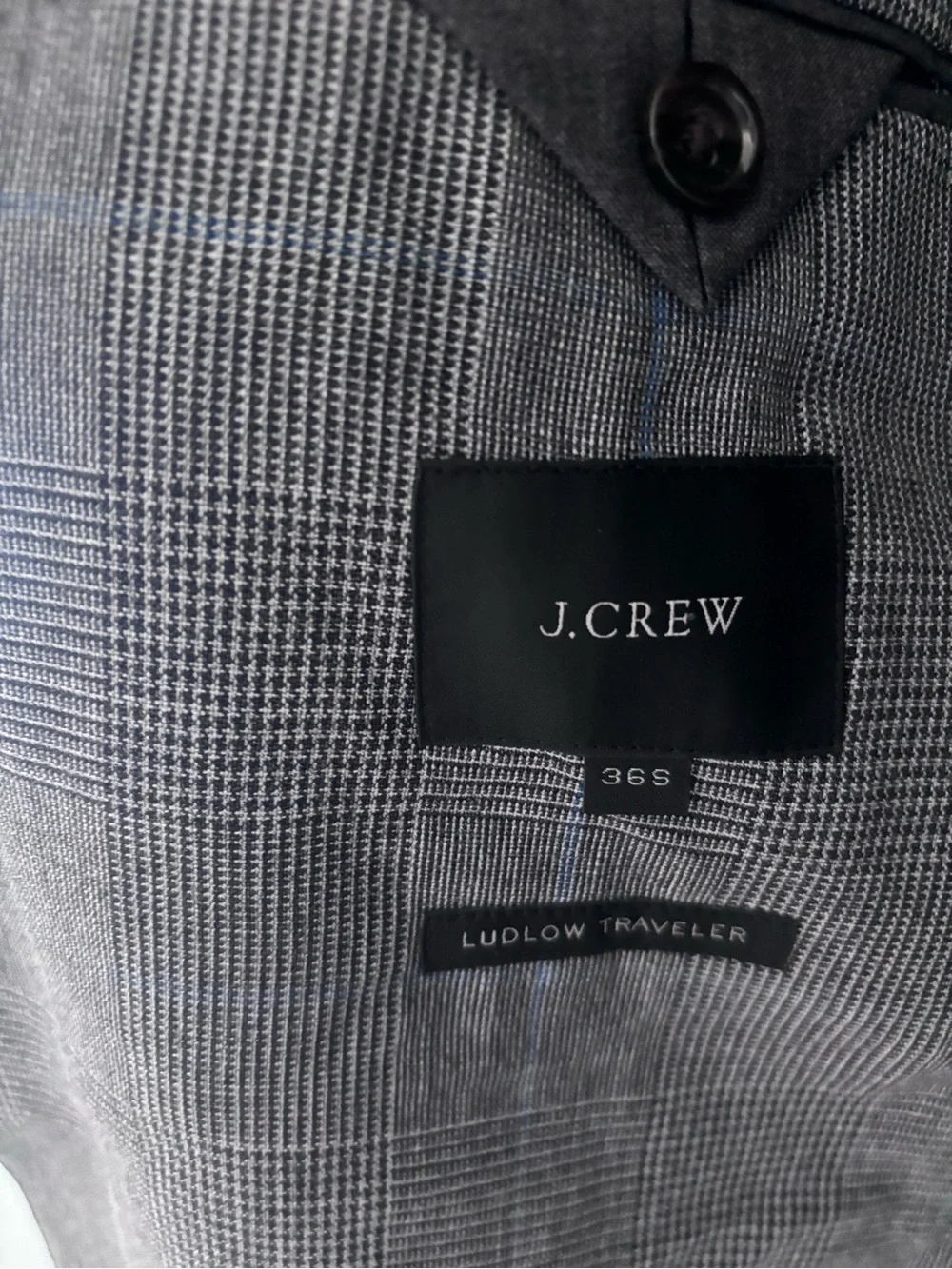 J. Crew Gray Glen Plaid Sport Coat with Subtle Blue Windowpane